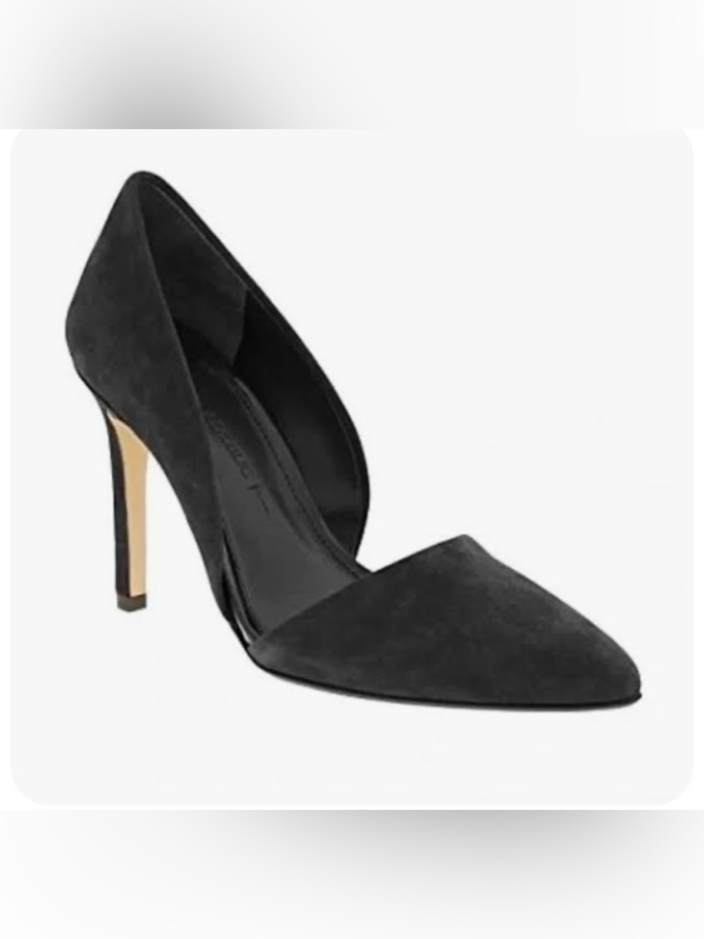 Banana Republic Black Suede Pointed-Toe D'Orsay Pumps - size 8